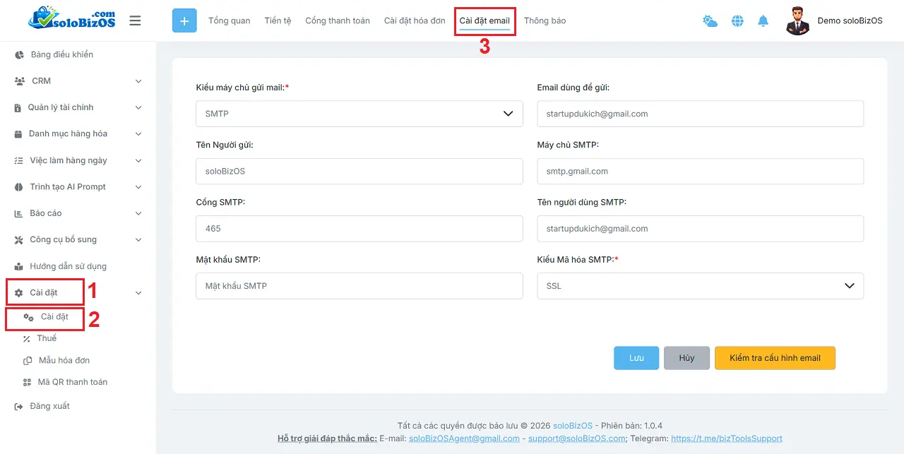 Thiết lập Máy Chủ Gửi Mail